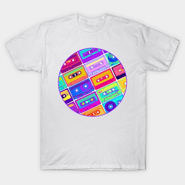 Neon Cassetts T-Shirt by Liz Disenchanted